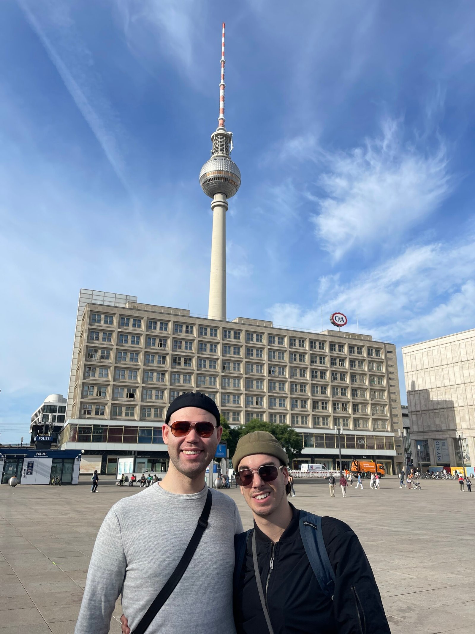 couple standing in front of the Berlin TV tower